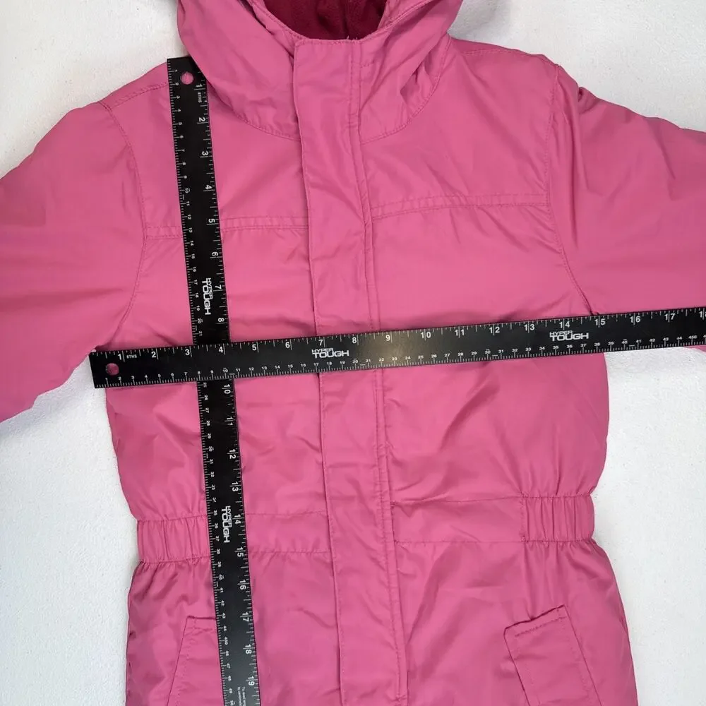 Arctic Hero Kids One Piece Snowsuit Pink Jumpsuit Waterproof Winter Size 8/10